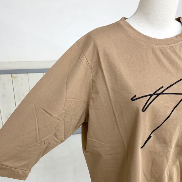 刺繍フリルドローコード7分袖プルオーバー