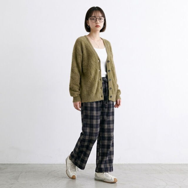 チェックワイドパンツ