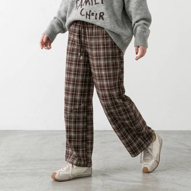 チェックカーブパンツ
