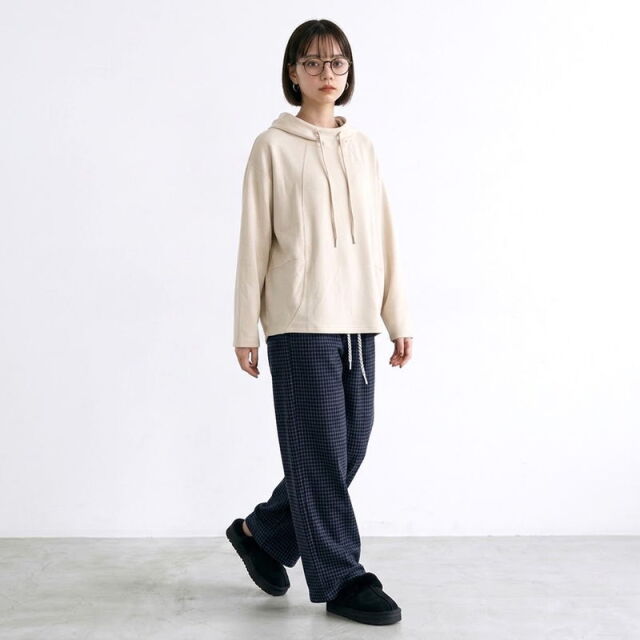 ピンチェックワイドパンツ