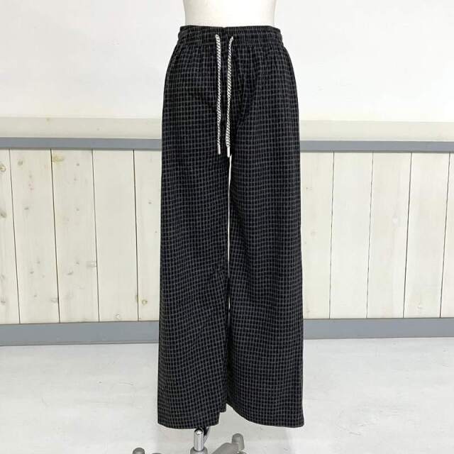 ピンチェックワイドパンツ