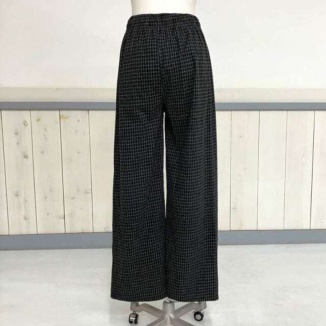 ピンチェックワイドパンツ