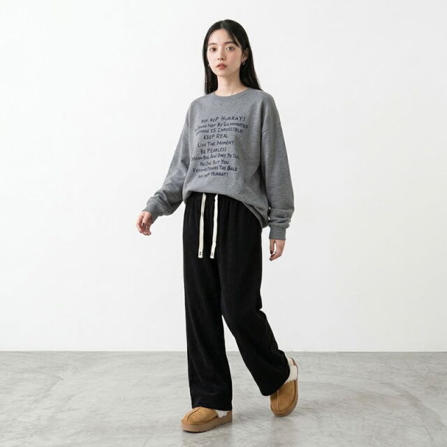 暖バルキーワイドパンツ