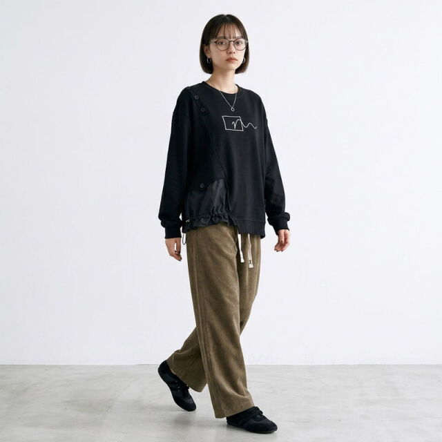 暖バルキーワイドパンツ