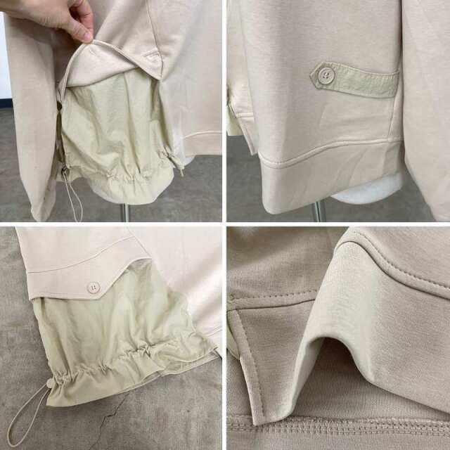 ロゴ刺繍切替プルオーバー