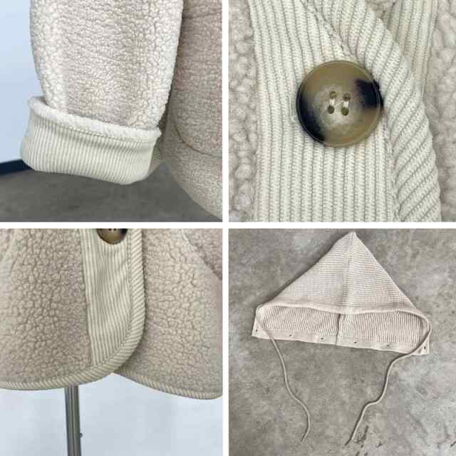 ニットフードボアコート