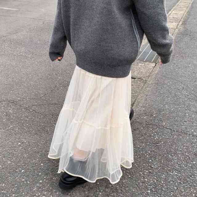 チュールプリーツスカート