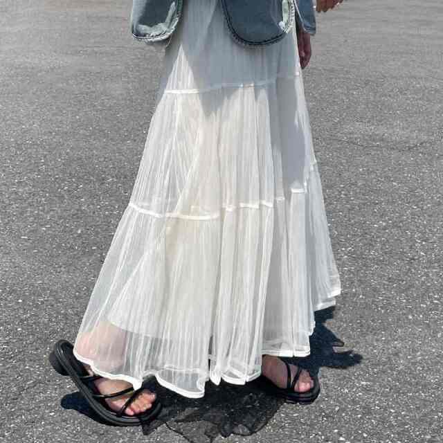 チュールプリーツスカート