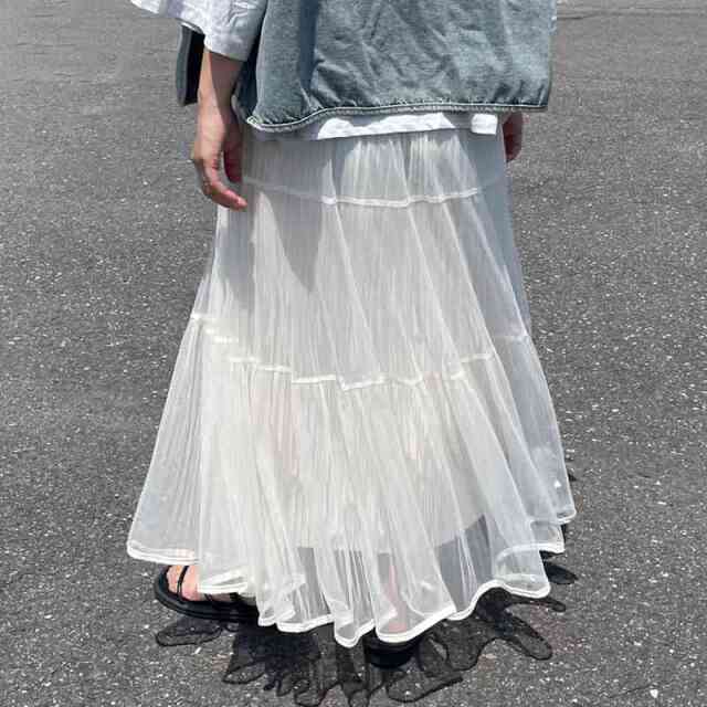 チュールプリーツスカート