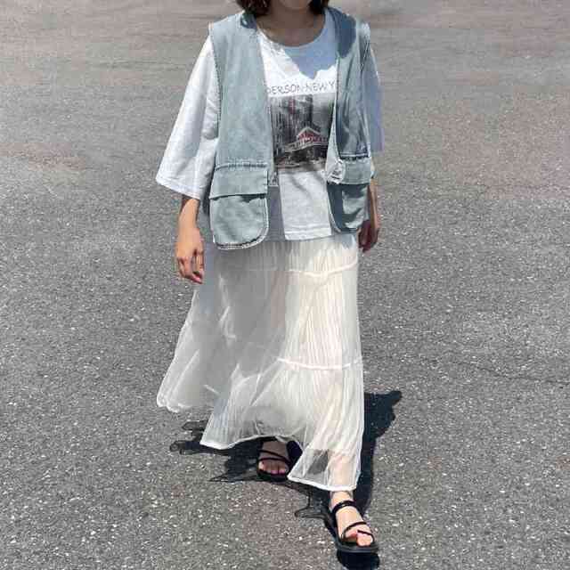 チュールプリーツスカート