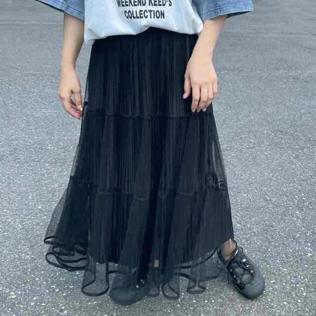 チュールプリーツスカート