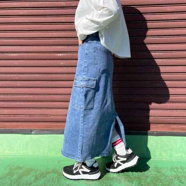 デニムカーゴスカート