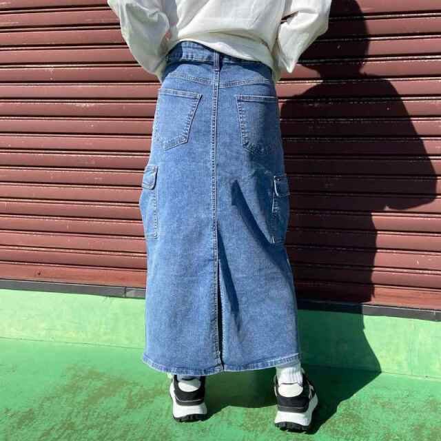 デニムカーゴスカート