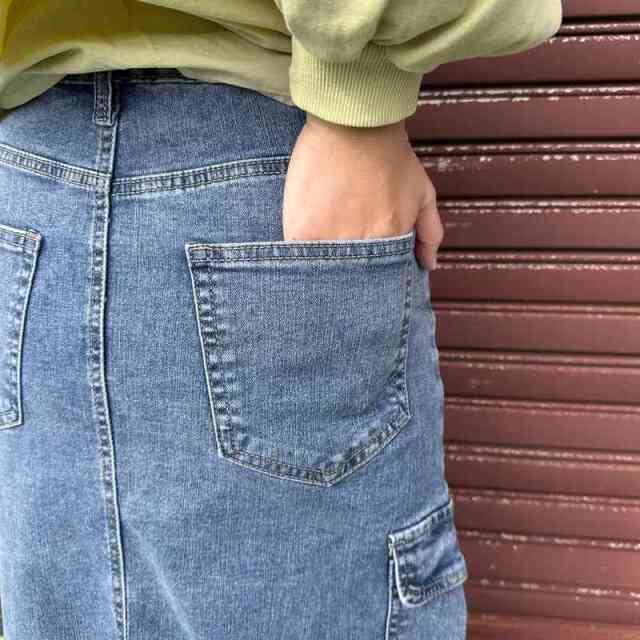 デニムカーゴスカート