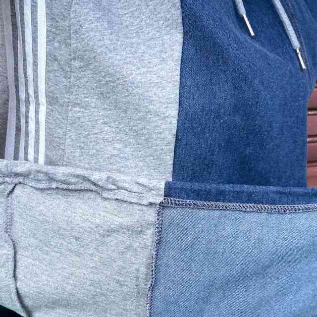 デニム切替ラインスカート