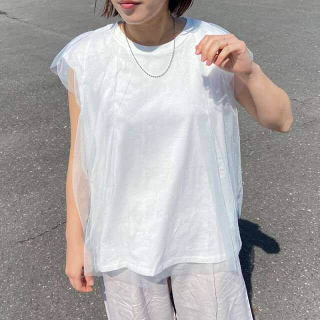 チュールノースリーブプルオーバー
