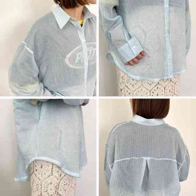 ストライプシアーシャツ