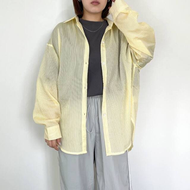 ストライプシアーシャツ