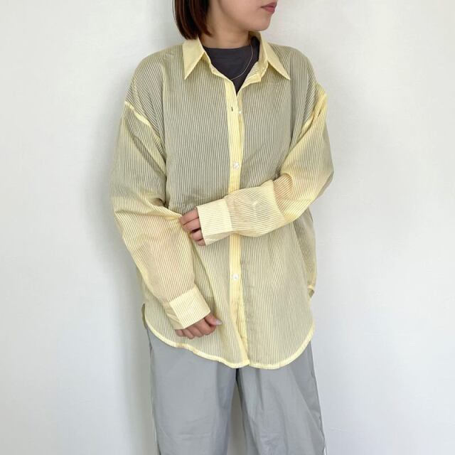 ストライプシアーシャツ