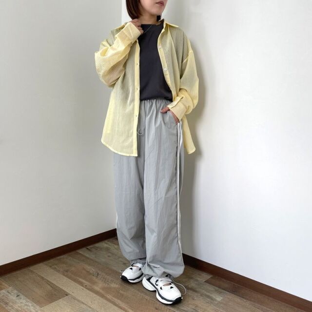 ストライプシアーシャツ