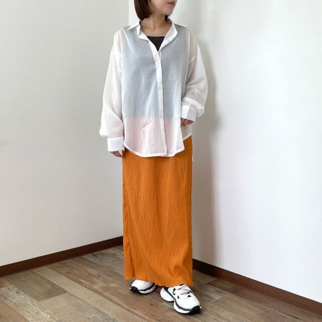 ストライプシアーシャツ