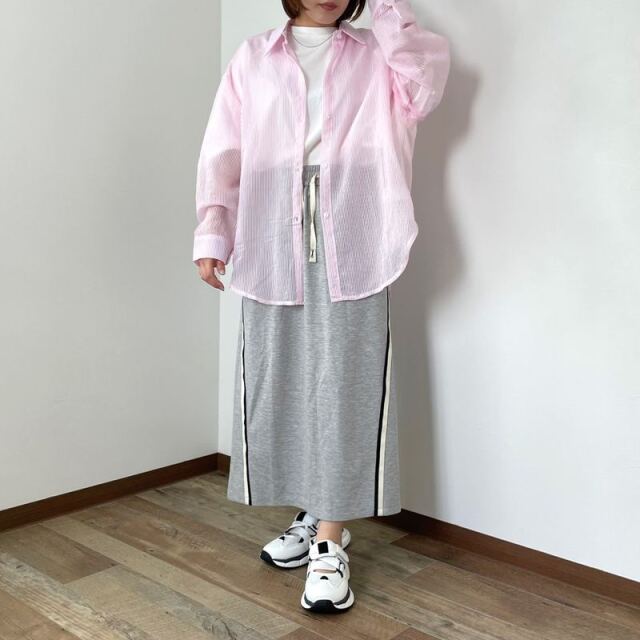 ストライプシアーシャツ