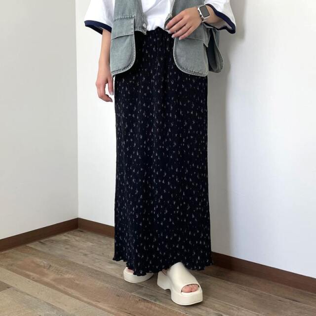 柄プリーツIラインスカート