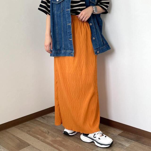 柄プリーツIラインスカート