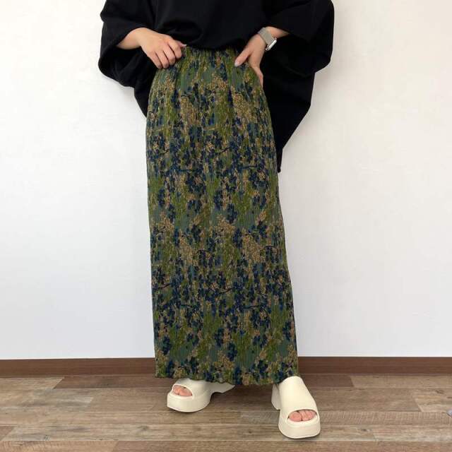 柄プリーツIラインスカート