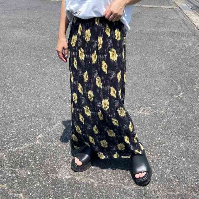 柄プリーツIラインスカート