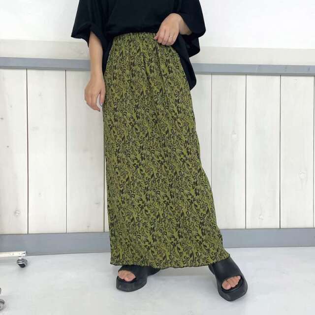 柄プリーツIラインスカート