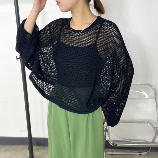 メッシュ裾バルーンプルオーバー