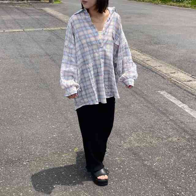 シアーチェックシャツ