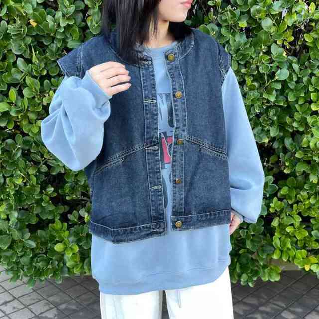 CRB ノーカラーデニムベスト|TiMTiMオンラインストア|レディース