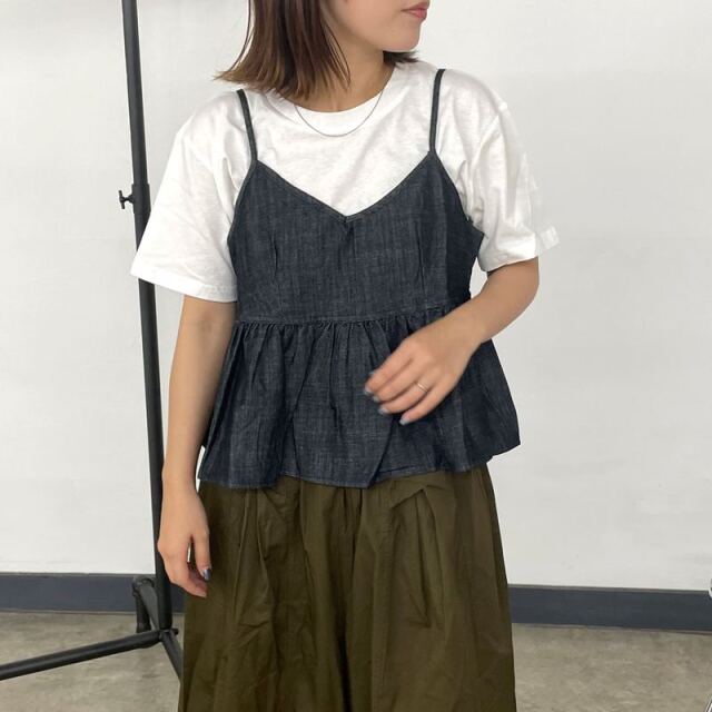 デニムキャミビスチェTシャツセット