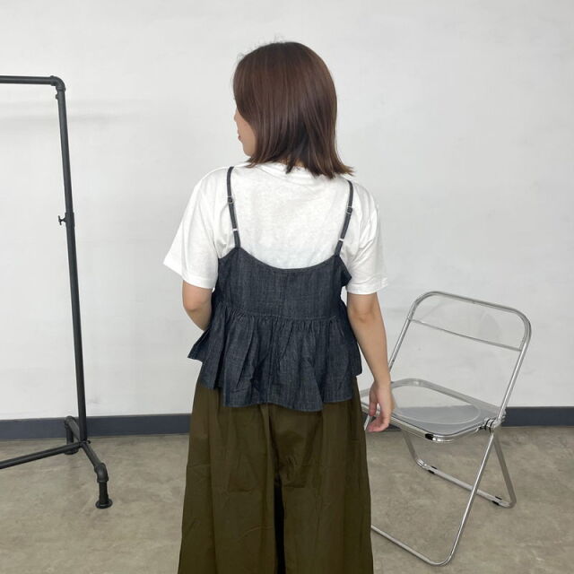デニムキャミビスチェTシャツセット