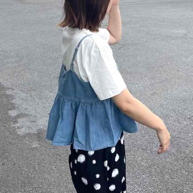 デニムキャミビスチェTシャツセット