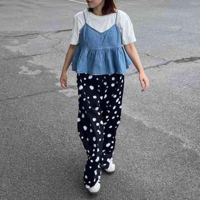 デニムキャミビスチェTシャツセット