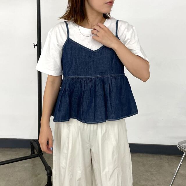 デニムキャミビスチェTシャツセット