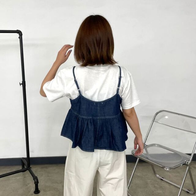 デニムキャミビスチェTシャツセット