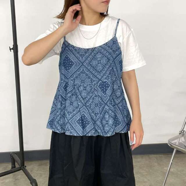 デニムペイズリーキャミTシャツセット