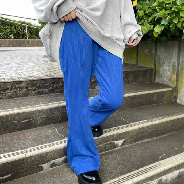 カットリブフレアパンツ