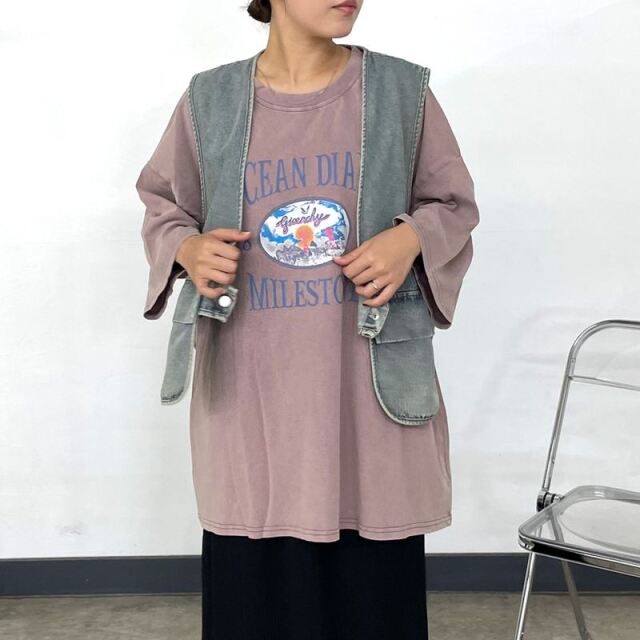 ピグメントプリントBIGTシャツ