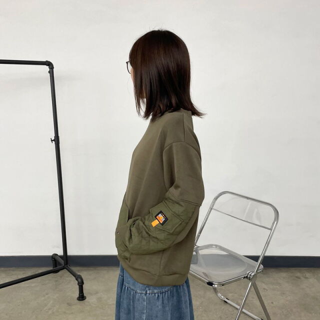 キルト切替プルオーバー