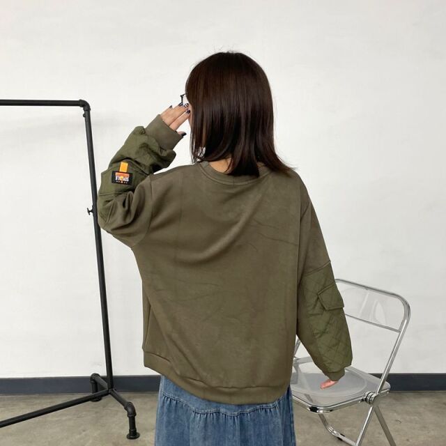 キルト切替プルオーバー