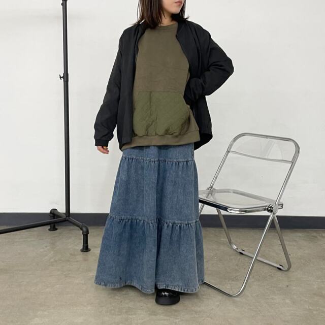 キルト切替プルオーバー