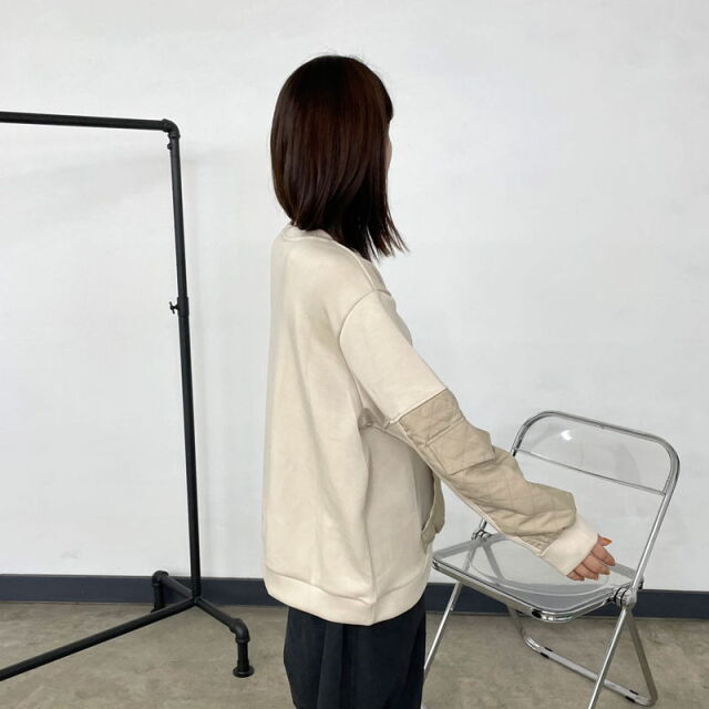 キルト切替プルオーバー