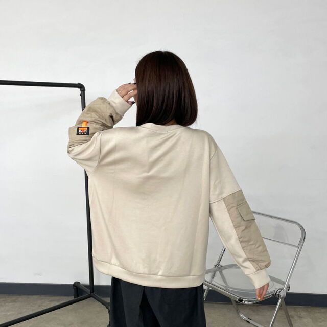 キルト切替プルオーバー