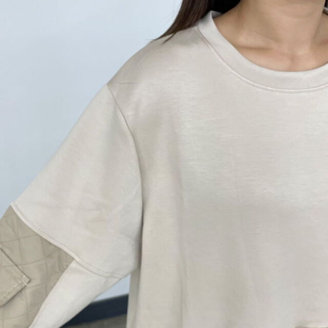 キルト切替プルオーバー