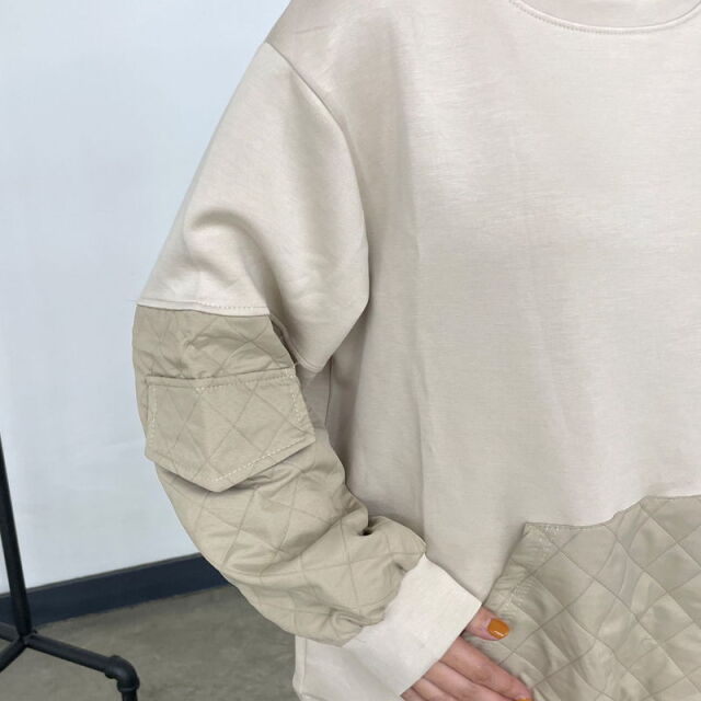 キルト切替プルオーバー